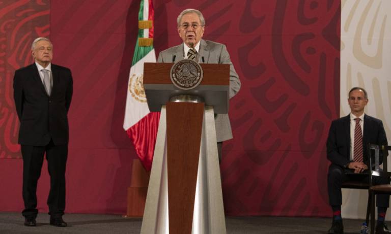 El Presidente López Obrador durante su conferencia de prensa en